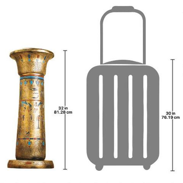 Golden Pedestal display art hieroglyphic Egyptian Kings Sculptural Column